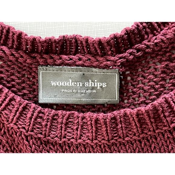 Wooden Ships Sz M/L Game Day Pullover Sweater Maroon Cotton Fan Gear Sporty - Picture 10 of 11
